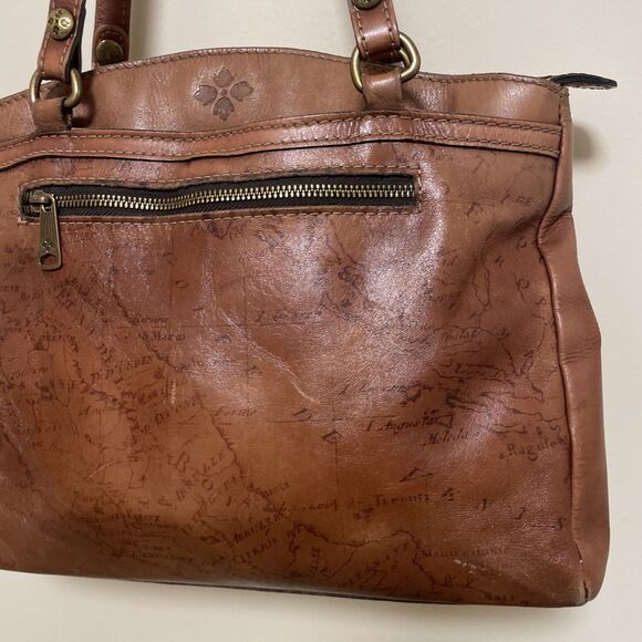 Vintage Patricia Nash Map Signature Design Leather Handbag Purse Shoulder Bag - Picture 3 of 16